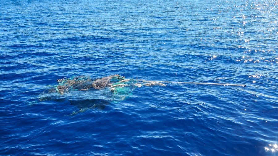 #01 - A ghostnet floating in the Great Pacific Garbage Patch. Great Pacific Garbage Patch, ocean plastic pollution, save oceans, help clean oceans,